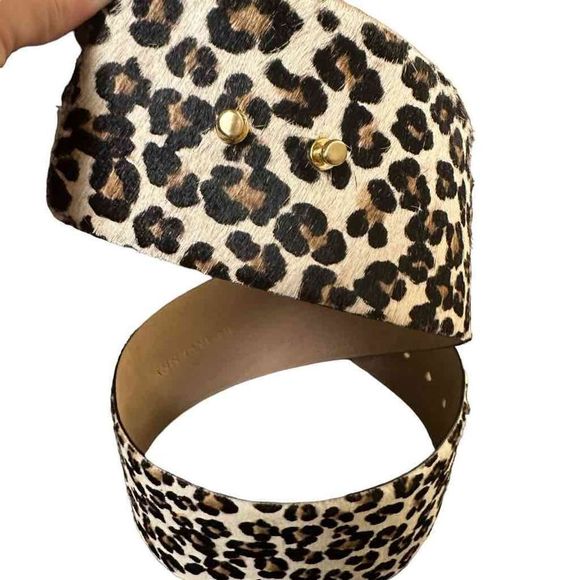 Ann Taylor Accessories Womeny Leather Belt Leopard SZ M - Picture 12 of 13